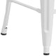 White |#| 24inch High Backless White Metal Counter Height Stool with Square Wood Seat