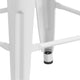 White |#| 24inch High Backless White Metal Counter Height Stool with Square Wood Seat