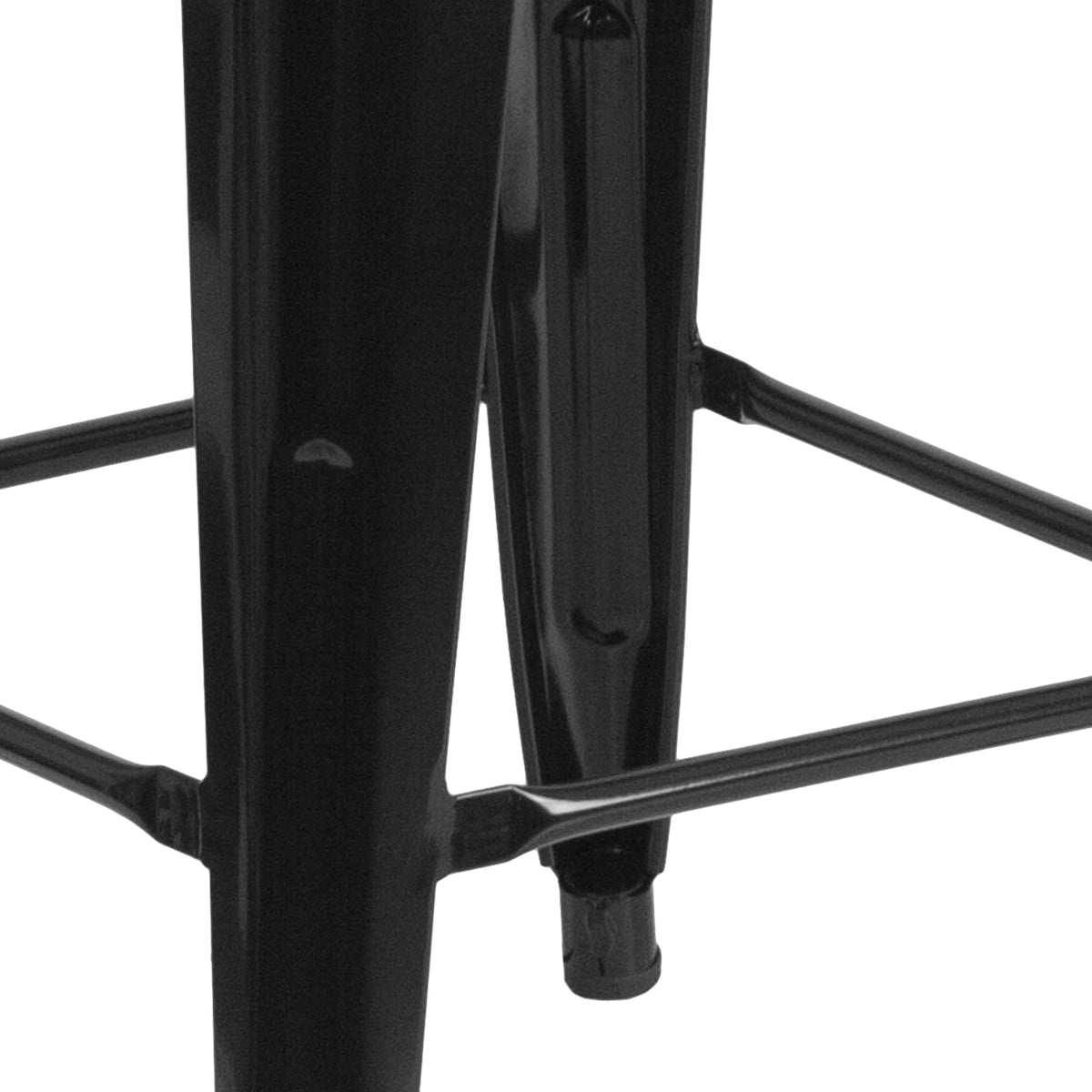 Black |#| 24inch High Backless Black Metal Counter Height Stool with Square Wood Seat