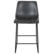 Gray |#| Set of 2 Kitchen Counter Height Stool - 24 Inch Dark Gray LeatherSoft Barstool