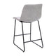 Light Gray |#| Set of 2 Kitchen Counter Height Stool - 24 Inch Light Gray LeatherSoft Barstool