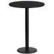 Black |#| 24inch Round Black Laminate Table Top with 18inch Round Bar Height Table Base