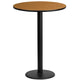 Natural |#| 24inch Round Natural Laminate Table Top with 18inch Round Bar Height Table Base