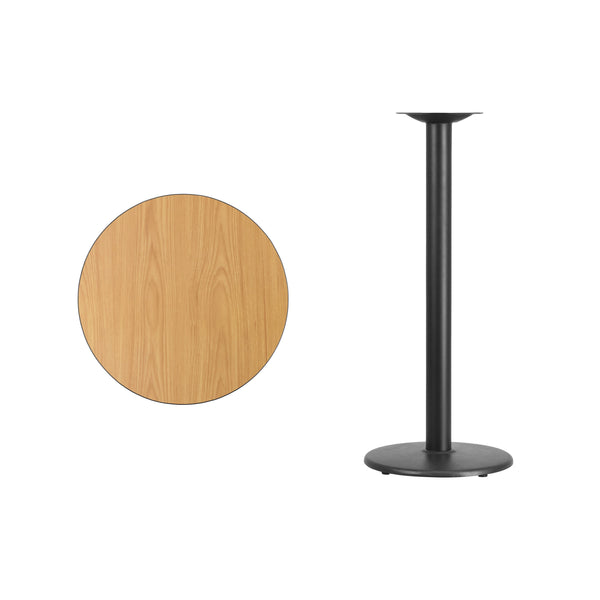Black |#| 24inch Round Black Laminate Table Top with 18inch Round Bar Height Table Base