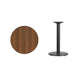 Walnut |#| 24inch Round Walnut Laminate Table Top with 18inch Round Table Height Base