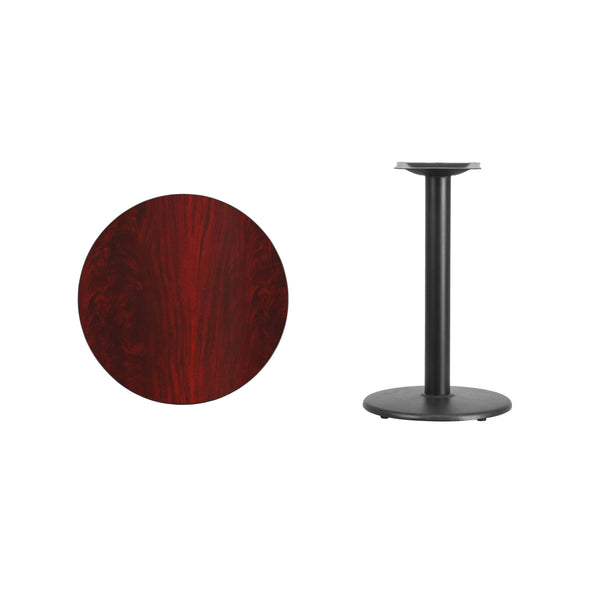 Natural |#| 24inch Round Natural Laminate Table Top with 18inch Round Table Height Base
