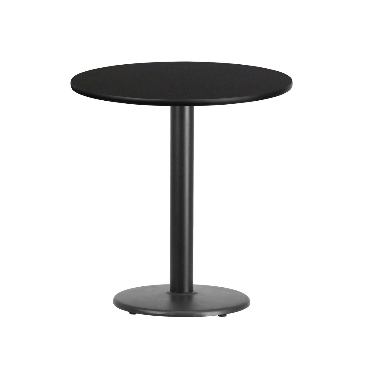 Black |#| 24inch Round Black Laminate Table Top with 18inch Round Table Height Base