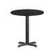 Black |#| 24inch Round Black Laminate Table Top with 22inch x 22inch Table Height Base