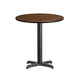 Walnut |#| 24inch Round Walnut Laminate Table Top with 22inch x 22inch Table Height Base