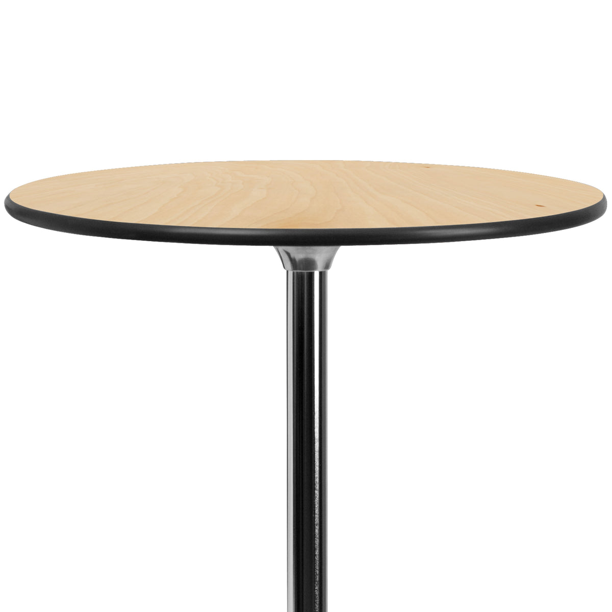 Natural |#| 24" Round Wood Cocktail Table with 30" and 42" Columns