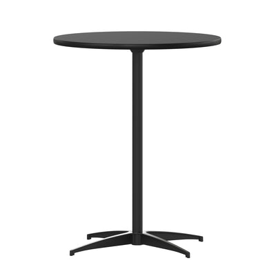 24'' Round Wood Cocktail Table with 30'' and 42'' Columns