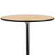 Natural |#| 24" Round Wood Cocktail Table with 30" and 42" Columns