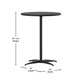 Black |#| 24" Round Wood Cocktail Table with 30" and 42" Columns