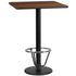 24'' Square Laminate Table Top with 18'' Round Bar Height Table Base and Foot Ring