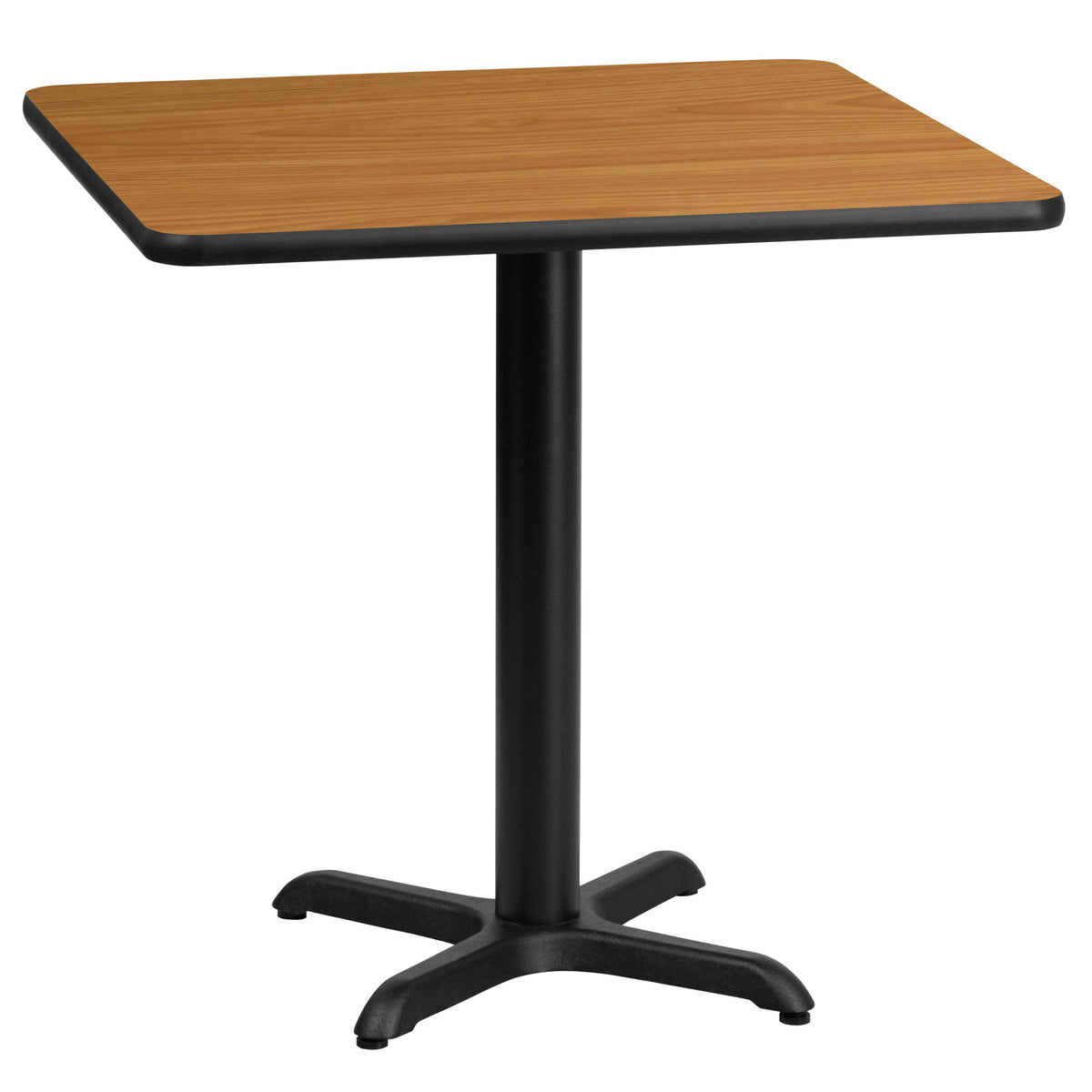 Natural |#| 24inch Square Natural Laminate Table Top with 22inch x 22inch Table Height Base