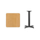 Natural |#| 24inch Square Natural Laminate Table Top with 22inch x 22inch Table Height Base