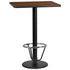 24'' x 30'' Rectangular Laminate Table Top with 18'' Round Bar Height Table Base and Foot Ring