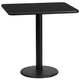 Black |#| 24inch x 30inch Rectangular Black Laminate Table Top with 18inch Round Table Height Base