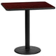 Mahogany |#| 24inch x 30inch Mahogany Laminate Table Top with 18inch Round Table Height Base
