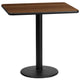 Walnut |#| 24inch x 30inch Rectangular Walnut Laminate Table Top with 18inch Round Table Height Base