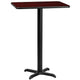 Mahogany |#| 24inch x 30inch Mahogany Laminate Table Top with 22inch x 22inch Bar Height Table Base