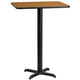 Natural |#| 24inch x 30inch REC Natural Laminate Table Top & 22inch x 22inch Bar Height Table Base