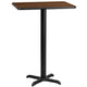 Walnut |#| 24inch x 30inch Rectangular Walnut Laminate Table Top & 22x22 Bar Height Table Base