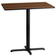 Walnut |#| 24inch x 42inch Rectangular Laminate Table Top & 23.5x29.5 Bar Height Table Base