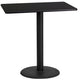 Black |#| 24inch x 42inch Rectangular Black Laminate Table Top with 24inch RD Bar Height Table Base