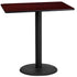 24'' x 42'' Rectangular Laminate Table Top with 24'' Round Bar Height Table Base