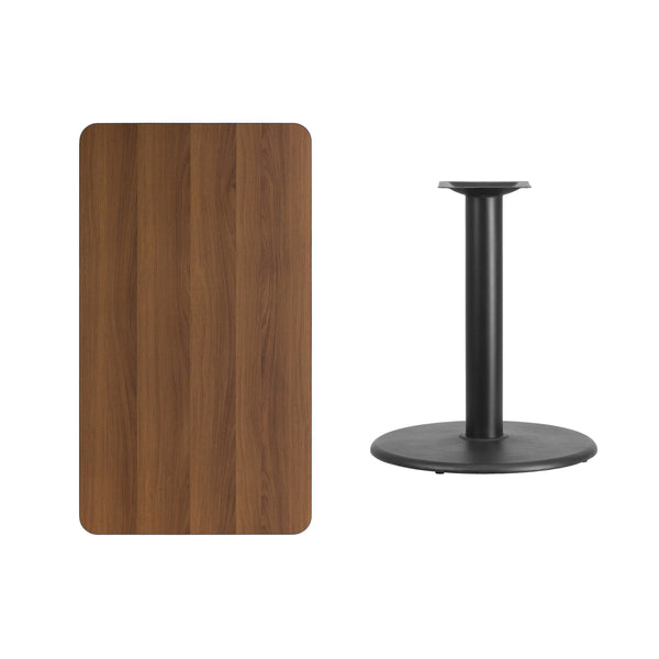 Mahogany |#| 24inch x 42inch Mahogany Laminate Table Top with 24inch Round Table Height Base