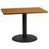 24'' x 42'' Rectangular Laminate Table Top with 24'' Round Table Height Base