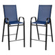 Navy |#| 2 Pack Navy Outdoor Barstools with Flex Comfort Material-Patio Stool