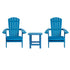 2 Pack Charlestown All-Weather Poly Resin Folding Adirondack Chairs with Side Table