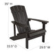 Black |#| Indoor/Outdoor Adirondack Style Side Table and 2 Chair Set in Black