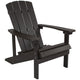 Black |#| Indoor/Outdoor Adirondack Style Side Table and 2 Chair Set in Black