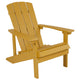 Yellow |#| Indoor/Outdoor Adirondack Style Side Table and 2 Chair Set in Yellow