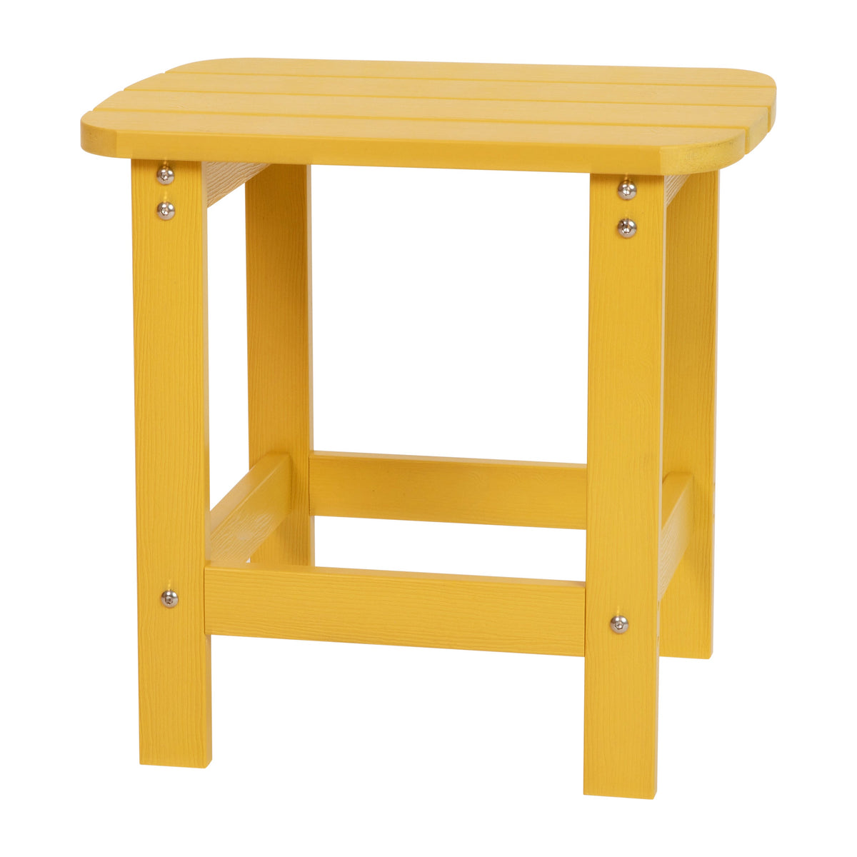 Yellow |#| Indoor/Outdoor Adirondack Style Side Table and 2 Chair Set in Yellow