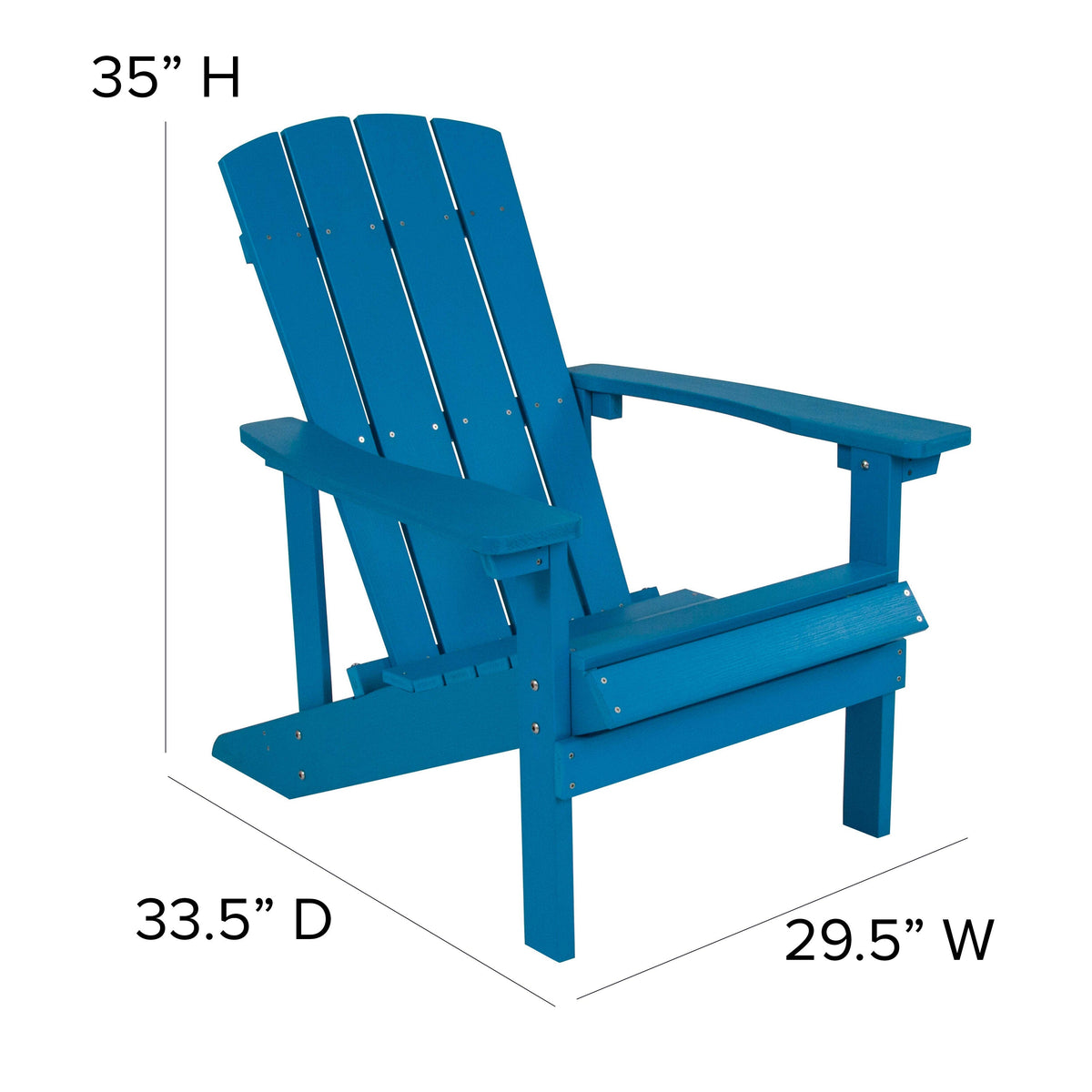 Blue |#| Indoor/Outdoor Adirondack Style Side Table and 2 Chair Set in Blue