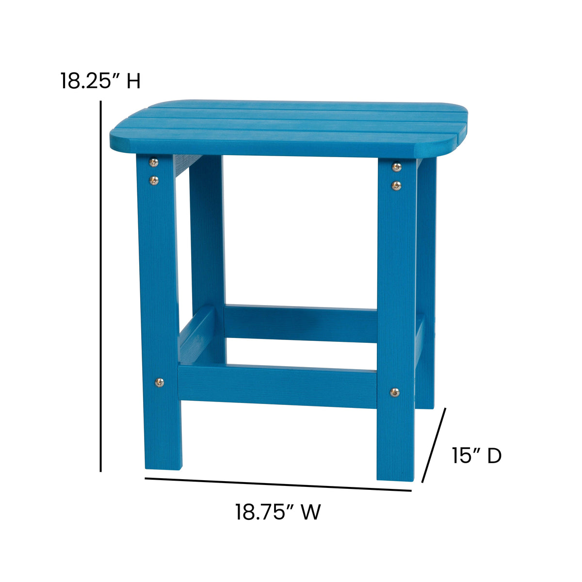 Blue |#| Indoor/Outdoor Adirondack Style Side Table and 2 Chair Set in Blue