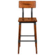 Walnut |#| 2 Pack Commercial Grade Rustic Walnut Industrial Style Wood Dining Barstool