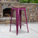 Purple |#| 30inch High Backless Purple Barstool with Square Wood Seat - Patio Chair