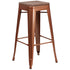 30" High Backless Barstool with Square Wood Seat