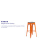 Orange |#| 30inch High Backless Orange Metal Barstool w/ Square Wood Seat - Kitchen Furniture