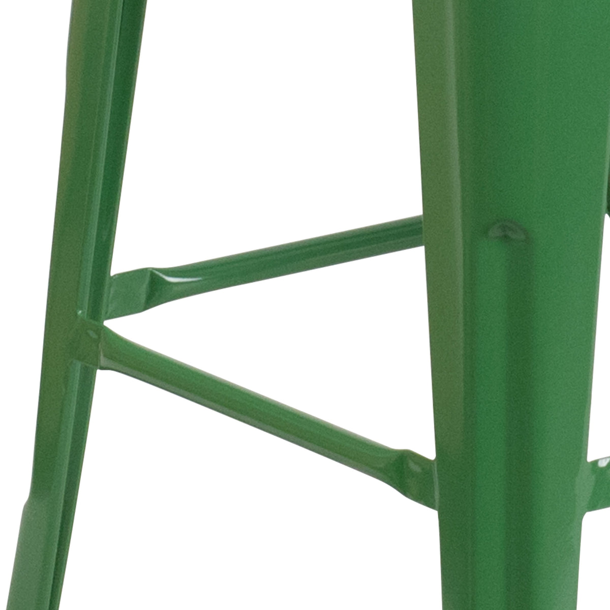 Green |#| 30inch High Backless Green Metal Barstool with Square Wood Seat - Kitchen Furniture