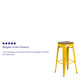 Yellow |#| 30inch High Backless Yellow Metal Barstool w/ Square Wood Seat - Kitchen Furniture