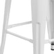 White |#| 30inch High Backless White Metal Barstool with Square Wood Seat - Kitchen Furniture