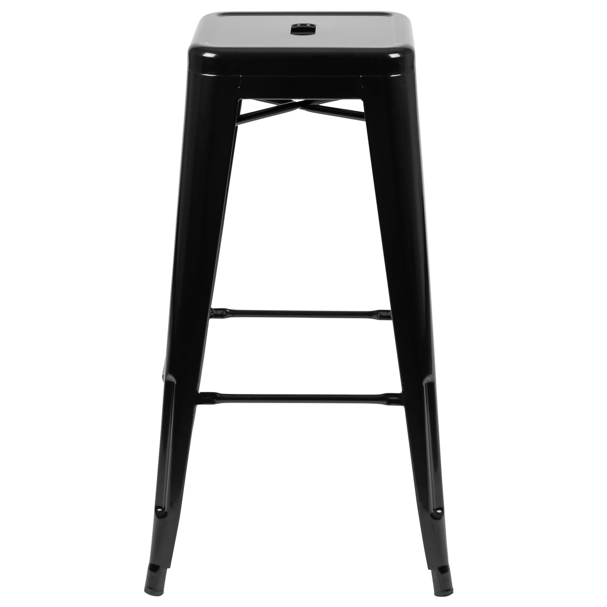 Black |#| 4 Pack 30inch High Metal Indoor Bar Stool - Stackable Stool, Black