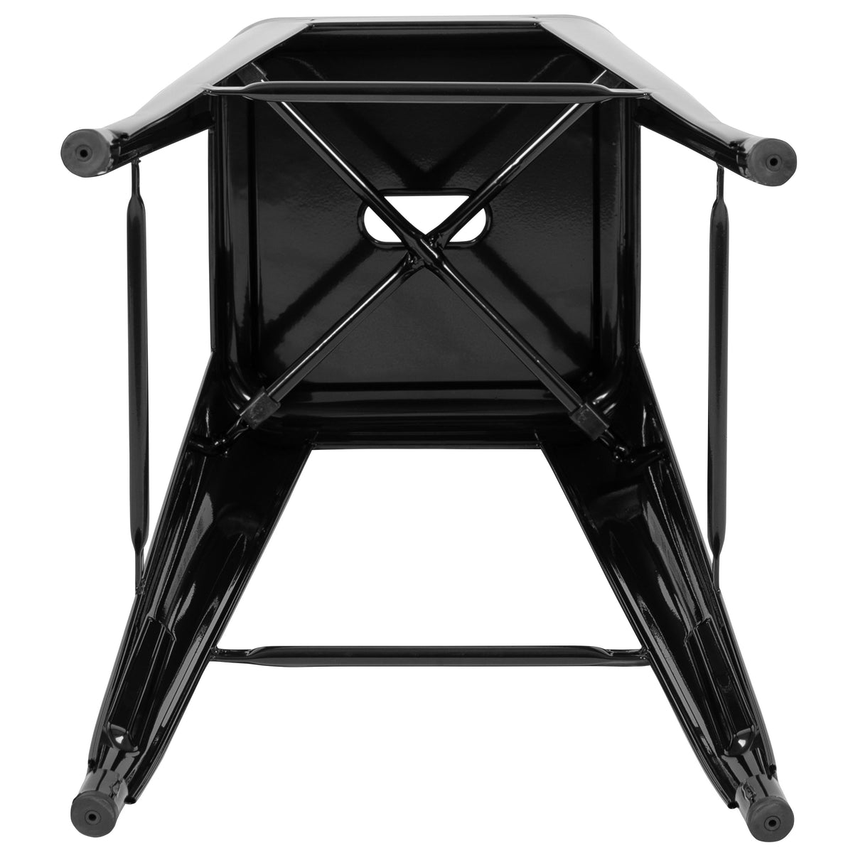 Black |#| 4 Pack 30inch High Metal Indoor Bar Stool - Stackable Stool, Black