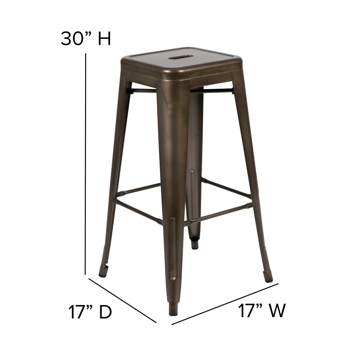 Gun Metal |#| 4 Pack 30inch High Metal Indoor Bar Stool - Stackable Stool, Gun Metal Gray